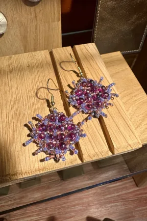 Boucles d'oreilles "Pimpantes" Flore Lilas