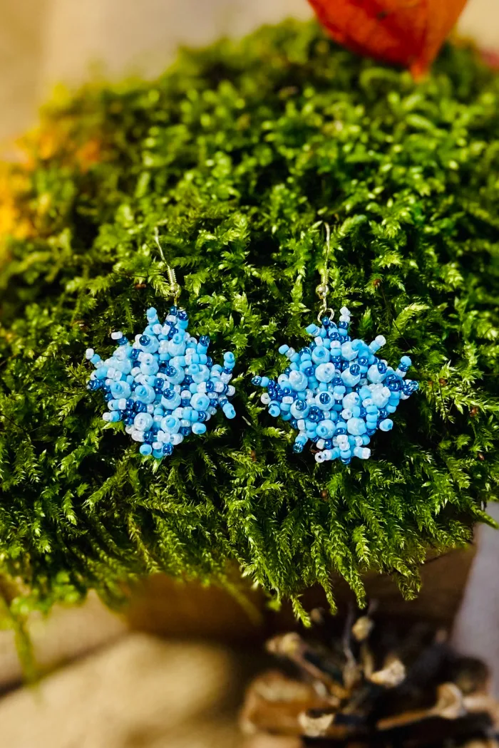 boucles d'oreilles pendantes aurae bleu